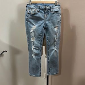 TRUE Religion Women’s Rolled Capri Low Rise Jeans size 26